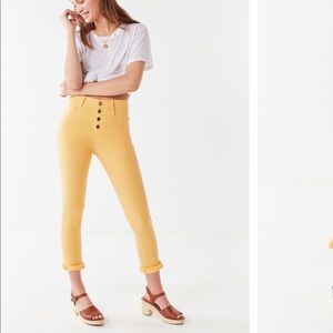NWT yellow Capulet Imogen cropped ruffle jean | UO